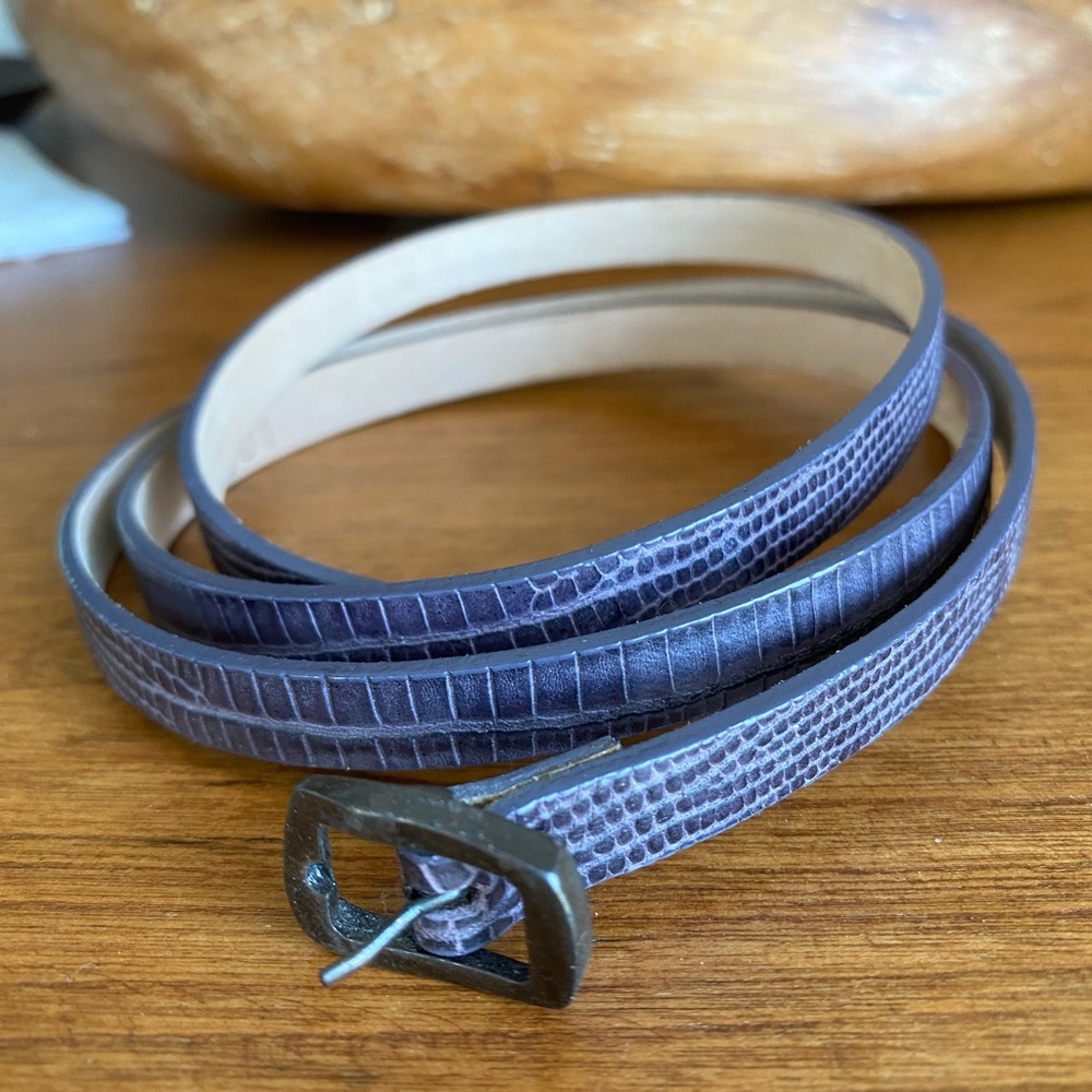 Hyde Skinny Leather Embossed Belt